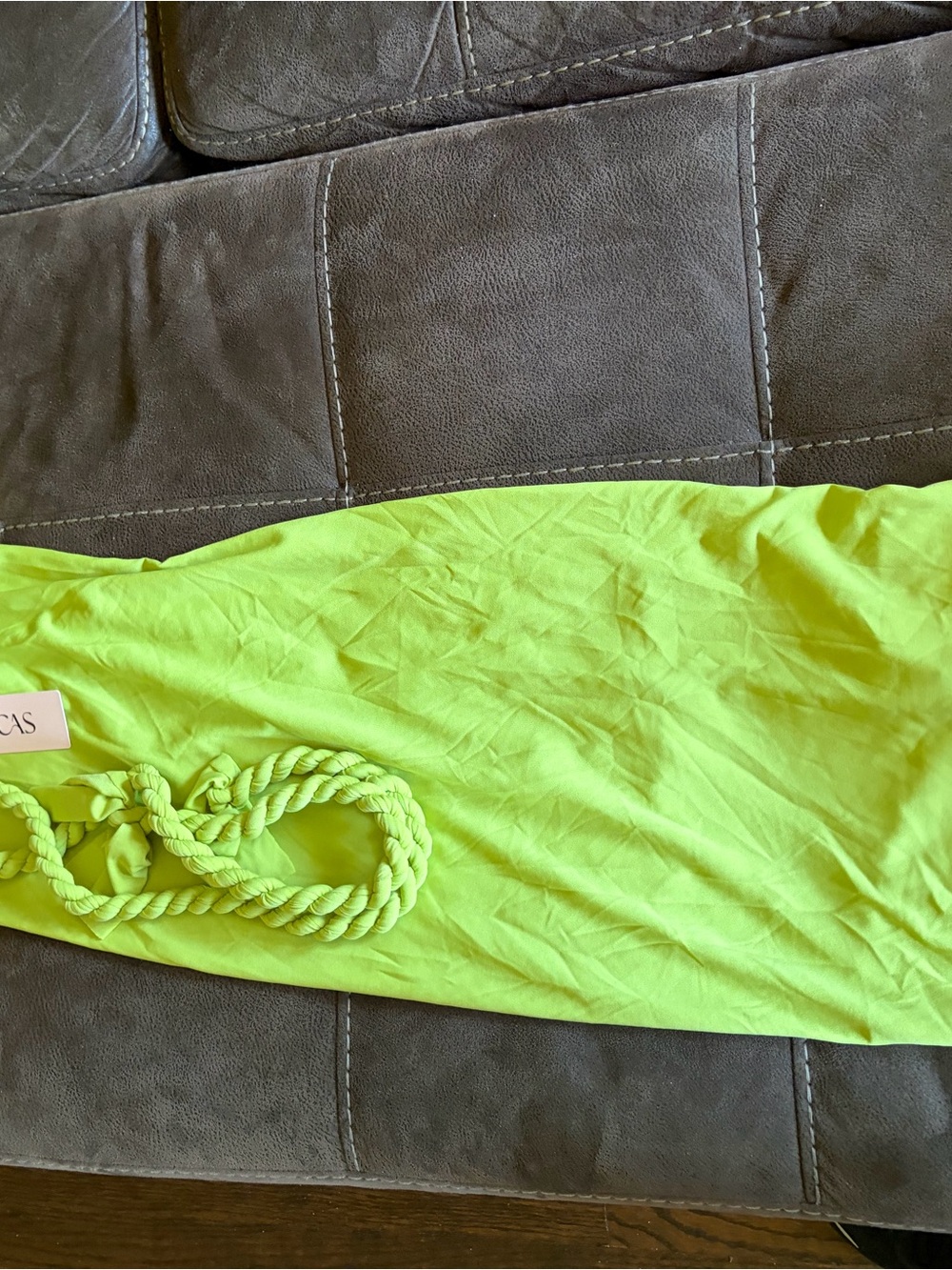 Neon Lime Circle Skirt with Rope Detail